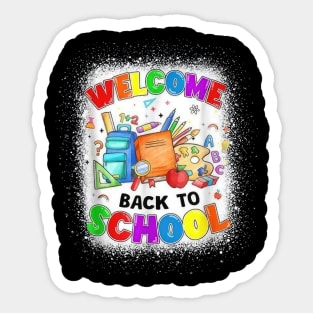 Welcome Back To School Cute Teacher Students First Day Sticker